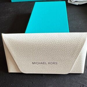 Michael Kors White Leather Eyewear Case